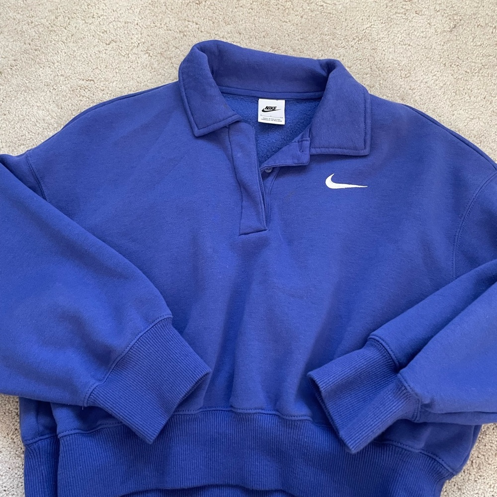 Nike Purple Cropped Crewneck (Size S)